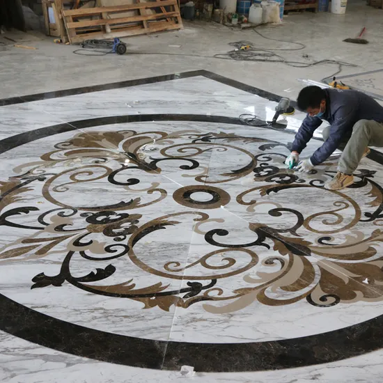 Black Yellow Marble Stone Fabrication Interior Border 