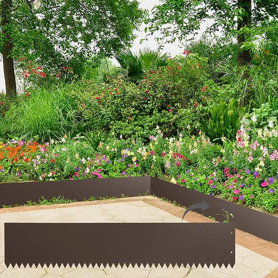 Outdoor Metal Corten Garden Lawn Edging Fence Decorative Landscape Plant Border 
