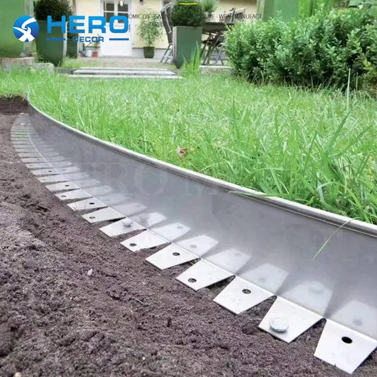 Landscape Garden Metal Edge for Lawn Park Villa Ornament Summer Garden Everedge Stone Fence Rolls Flower Plant Landscape Flexible Stainless Steel Fencing Edge 