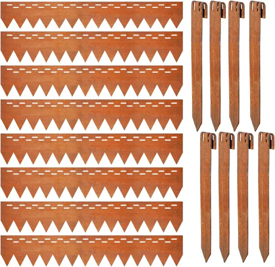 Outdoor Flexible Decorative Black Steel Iron Garden Fence Lawn Edging Border 